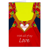 Zoetste dag, vrouw die hart houdt met XOXO (Voorkant)