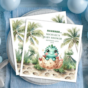 Zoetste Dino komt eraan baby shower servetten