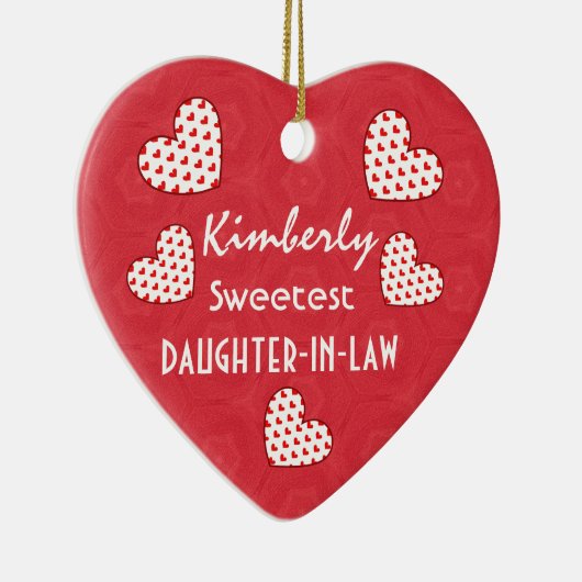 Zoetste DOCHTER IN WET Rood hart V09 Keramisch Ornament (Rechts)