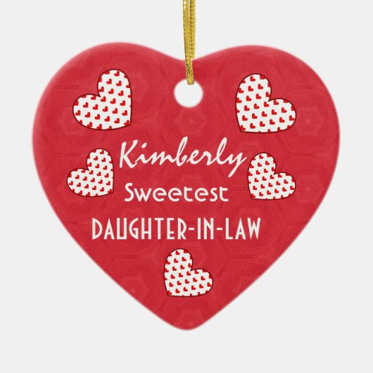 Zoetste DOCHTER IN WET Rood hart V09 Keramisch Ornament (Voorkant)