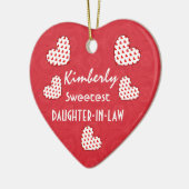 Zoetste DOCHTER IN WET Rood hart V09 Keramisch Ornament (Links)