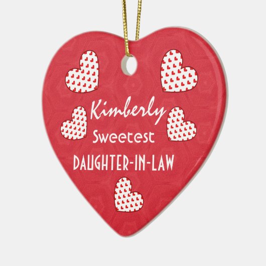 Zoetste DOCHTER IN WET Rood hart V09 Keramisch Ornament (Links)