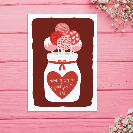 Zoetste Gal Pal Lollipop Galentine's Day Greeting Feestdagen Kaart