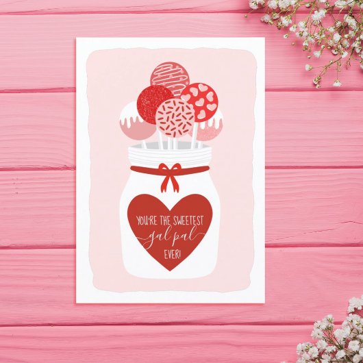 Zoetste Gal Pal Lollipop Galentine's Day Greeting Feestdagen Kaart