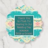 Zoetste kleine geschulpte blauwe bloem bruiloft bedankjes labels (Achterkant)