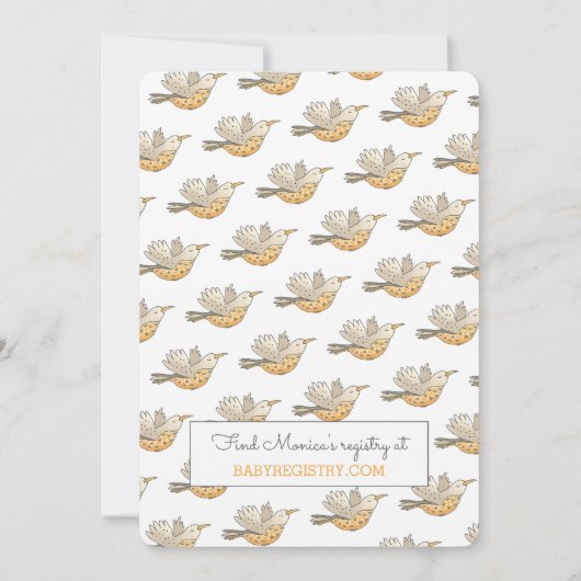 Zoetste mama vezel die over nestBaby shower vliegt Kaart (Achterkant)