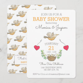 Zoetste mama vezel die over nestBaby shower vliegt Kaart