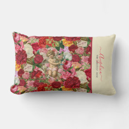 Zoetste Roos  Cherub en Rozen Patroon Kussen