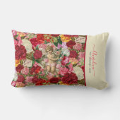 Zoetste Roos  Cherub en Rozen Patroon Kussen (Achterkant)