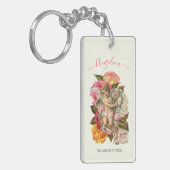 Zoetste Roos Victoriaans Cherub Sleutelhanger (Voorkant Links)