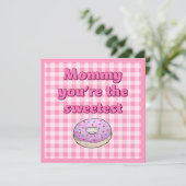 Zoetste Roze Donut Kaart (Staand voorkant)