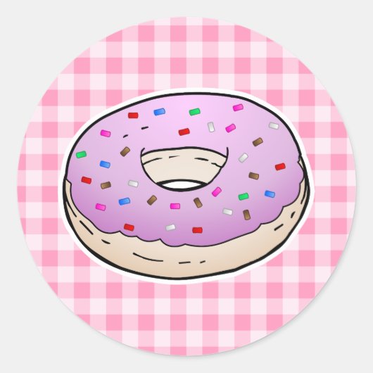Zoetste Roze Donut Ronde Sticker (Voorkant)