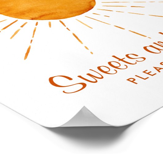 Zoetstoffen en behandelde Waterverf Zonneuw Baby s Poster (Hoek)