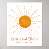 Zoetstoffen en behandelde Waterverf Zonneuw Baby s Poster (Voorkant)