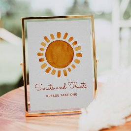 Zoetstoffen en behandelde Waterverf Zonneuw Baby s Poster