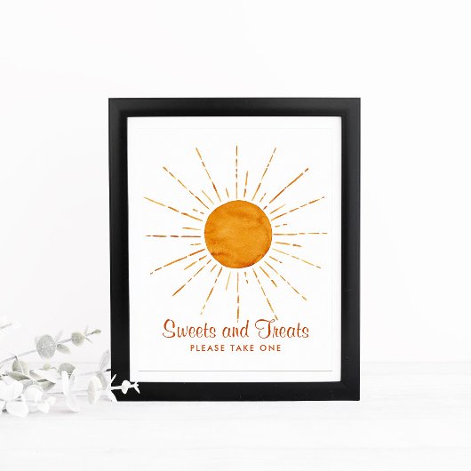 Zoetstoffen en behandelde Waterverf Zonneuw Baby s Poster