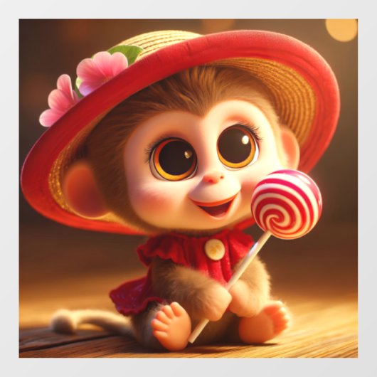 zoettandaap raamsticker (Vel)