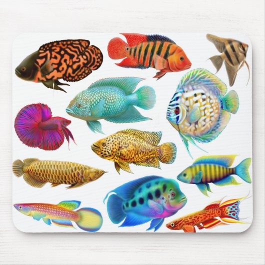 Zoetwater Aquarium Fish Mousepad Muismat (Voorkant)