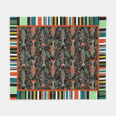 Zoetwater beek forel groen Sinaasappel zwart strep Fleece Deken (Voorkant (Horizontaal))