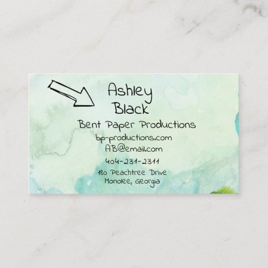 Zoetwater kleur Hedendaags 2 Visitekaartje (Achterkant)