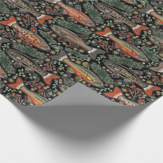 Zoetwater Vis Stijlvol Design forel Gevist Klein Cadeaupapier (Hoek)