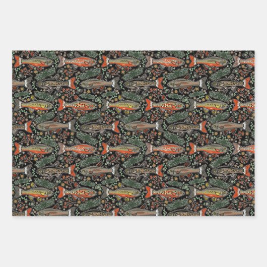 Zoetwater Vis Stijlvol Design forel Gevist Klein Inpakpapier Vel (Voorkant)