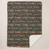 Zoetwater Vis Stijlvol Zwart Grijs Sinaasappel Gro Sherpa Deken (Voorkant)