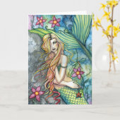Zoetwater Zeemeermin Wenskaart door M. Harrison Kaart (Gele Bloem)