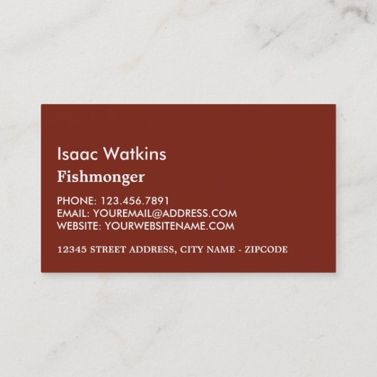 zoetwaterkreeft, visser/vrouw, vismarkt visitekaartje (Achterkant)