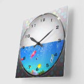 Zoetwatervis Aquarium-wandklok Vierkante Klok (Hoek)