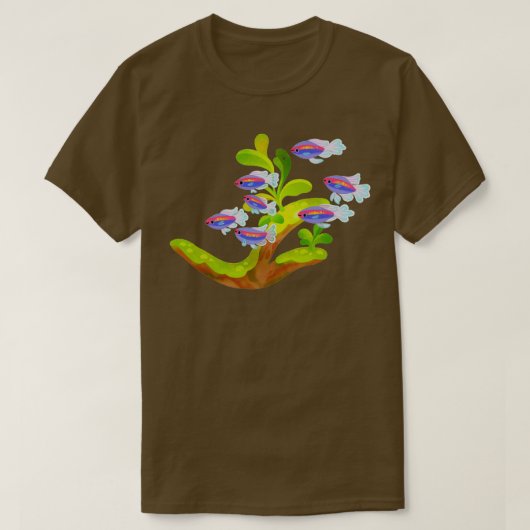 zoetwatervis en planten Congo Tetra T-shirt (Design voorkant)
