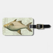 Zoetwatervis op kaart bagagelabel (Voorkant horizontaal)