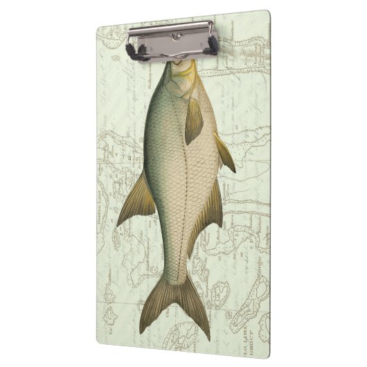 Zoetwatervis op kaart klembord (Links)