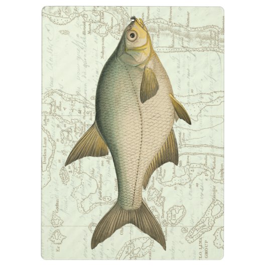 Zoetwatervis op kaart klembord (Achterkant)