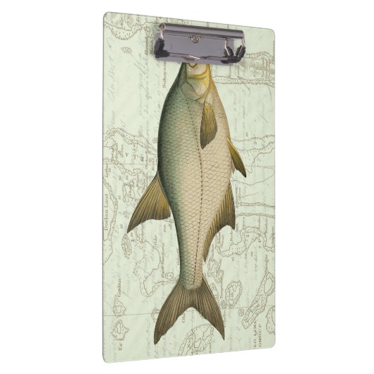 Zoetwatervis op kaart klembord (Rechts)
