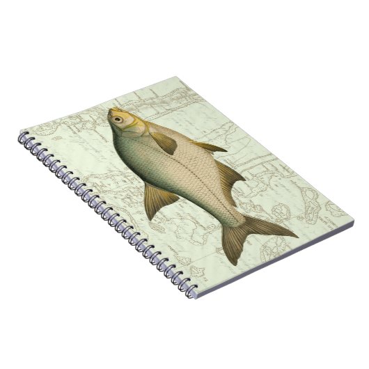 Zoetwatervis op kaart notitieboek (Rechterzijde)