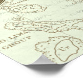 Zoetwatervis op kaart poster (Hoek)