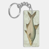 Zoetwatervis op kaart sleutelhanger (Voorkant Links)