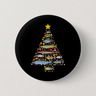 Zoetwatervis Soorten Kerstboom Vissen Xma Ronde Button 5,7 Cm