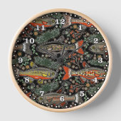 Zoetwatervis, stijlvol ontwerp, forel, Gevist (Voorkant)