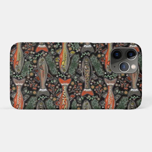 Zoetwatervis, stijlvol ontwerp, forel, Gevist Case-Mate iPhone Case (Achterkant (horizontaal))