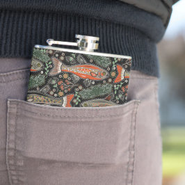 Zoetwatervis, stijlvol ontwerp, forel, Gevist Heupfles