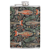 Zoetwatervis, stijlvol ontwerp, forel, Gevist Heupfles (Voorkant)