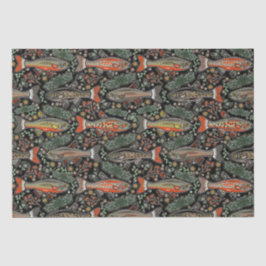 Zoetwatervis, stijlvol ontwerp, forel, Gevist Tissuepapier