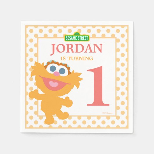 Zoey Baby Birthday Paper Napkins Servet (Voorkant)