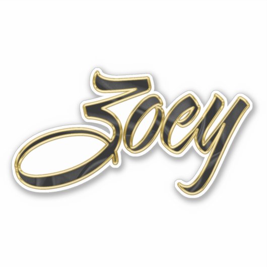 Zoey black gold Lettering Aufkleber Sticker (Voorkant)