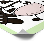 Zoey de Zebra NAAM AFDRUK Baby Dierentuin Dieren Poster (Hoek)