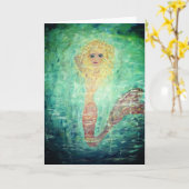 "Zoey" De zeemeermin, leeg Wenskaart Kaart (Gele Bloem)