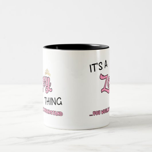 Zoey ding dat je niet zou begrijpen tweekleurige koffiemok (Center)