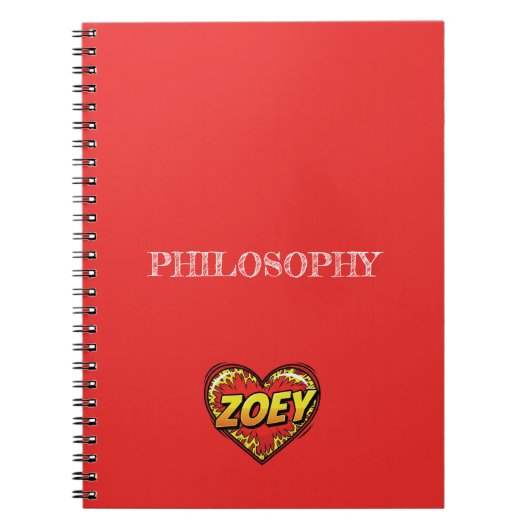Zoey Heart Red Notitieboek (Voorkant)